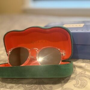 Gucci Sunglasses with Green Velvet and Orange Interior Case